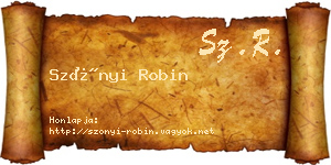 Szőnyi Robin névjegykártya